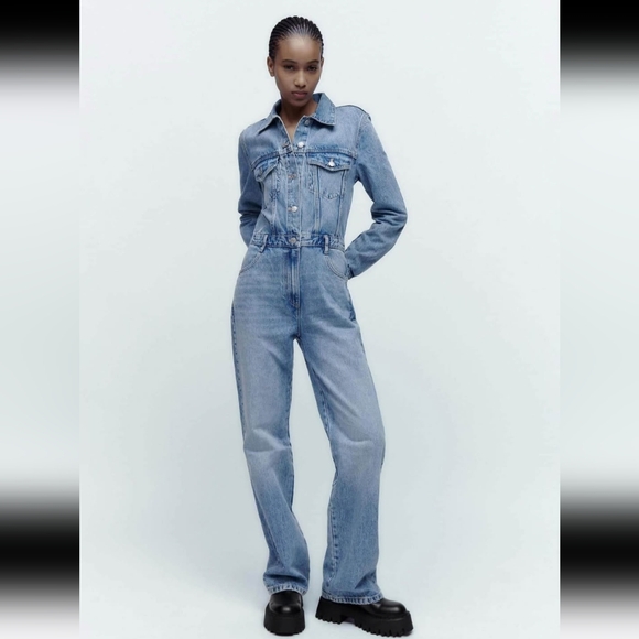 Zara Denim Jumpsuit - Picture 2 of 9